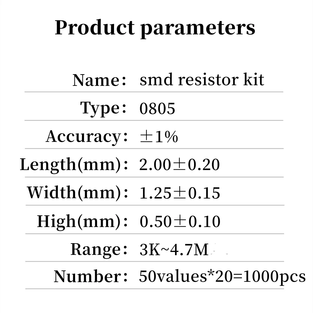 Комплект резисторов 0805 Smd 3K ~ 4 7 M 1000 шт. электронные компоненты сделай сам 1% 3 6 9 8 2 15