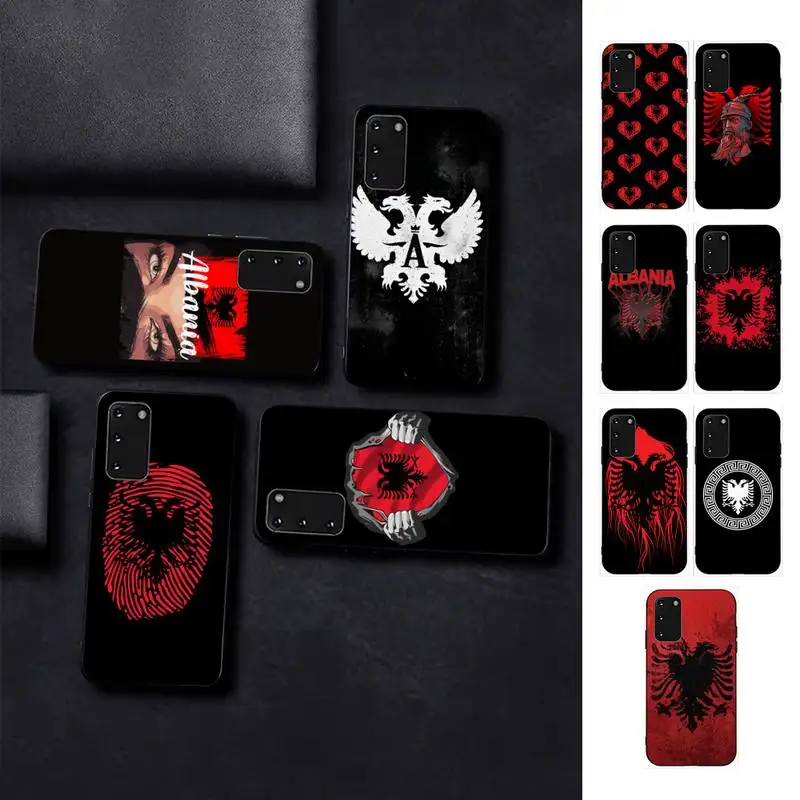 

Albania Flag Eagle Phone Case for Samsung S10 21 20 9 8 plus lite S20 UlTRA 7edge
