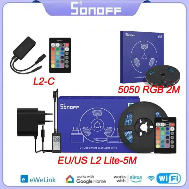 SONOFF L2/L2 Lite WIFI Умная светодиодная лента США/ЕС Гибкая RGB-лента с регулируемой