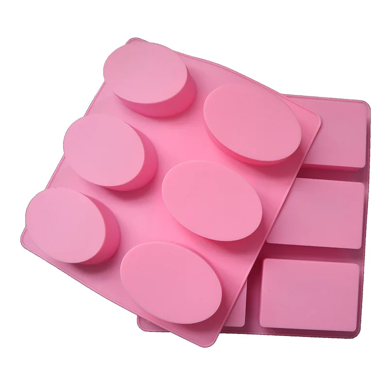 

Basic Rectangle Oval Silicone Soap Molds, 6 Cavities Silicone Baking Mold DIY Handmade Soap Making, Muffin, Loaf, Brownie