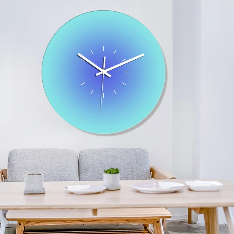 

12 Inch Brief Color Glass Wall Clock Creative Design Living Room Decorations Nordic Fashion Mute Round Needle Wall Clock Gift