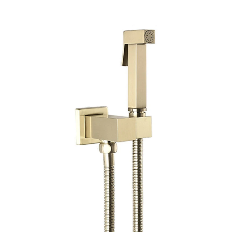 

Modern Brushed Gold Brass Shattaf Toilet Bidet Spray Set