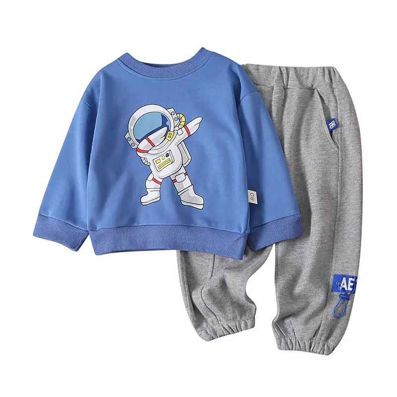 

2022 Novelty Baby Boy's Autumn Cotton Astronaut Pattern Baby Clothing Sets for Boys Casual Outfits 2pcs Clothes Suit