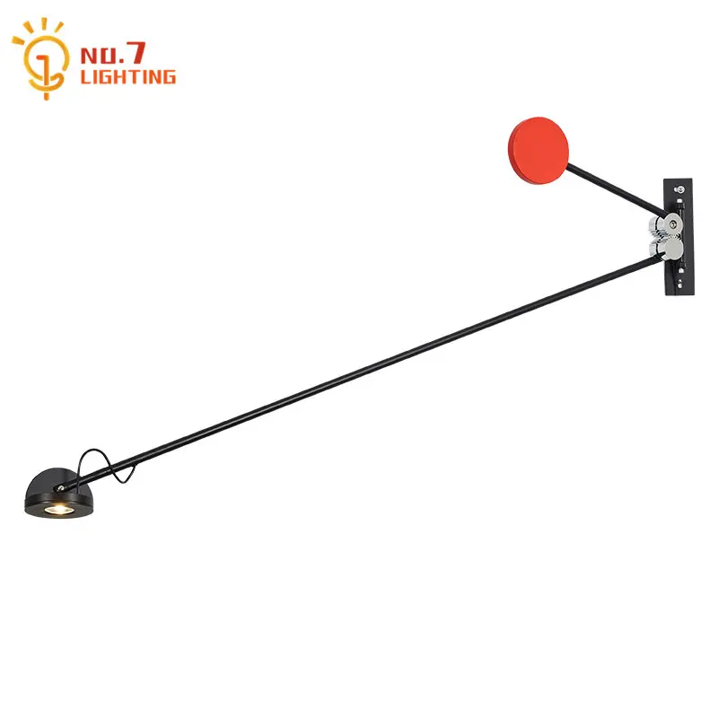 

Минималистичная настенная лампа в скандинавском стиле с сенсорным выключателем Красного/желтого цвета с длинным полюсом и поворотным рыча...