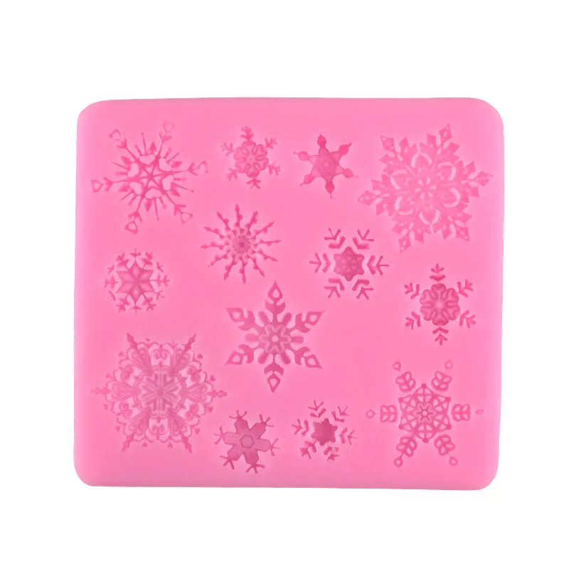 

New Snowflake Shape Cake Chocolates Mold Silicone Snow Fondant Sugar Fudge Craft Baking Tools For Christmas Winter Kitchen Decor