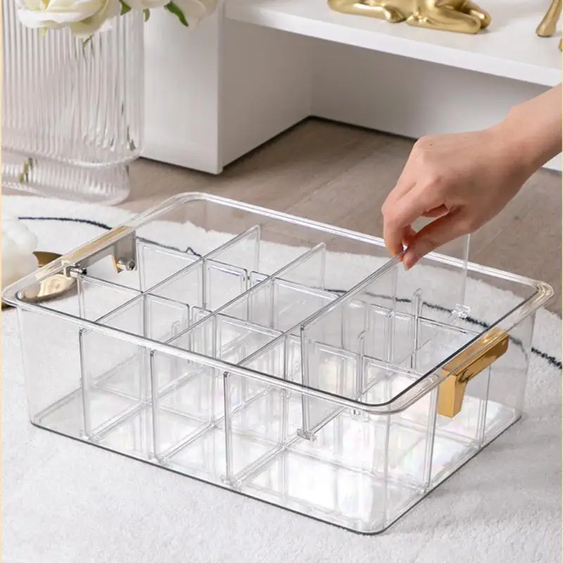 

Drawer Type Sorting Storage Boxes Transparent Partition Grid Sorting Box Underwear Storage Box Time Labor Saving Dustproof