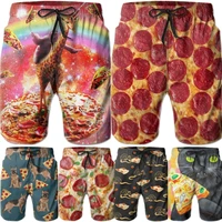mens swim trunks pepperoni pizza quick dry beach board shorts with mesh lining funny swim trunk