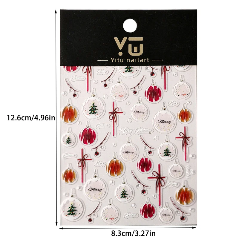 1 лист рождественские наклейки для ногтей клейкие дизайна в классическом стиле с