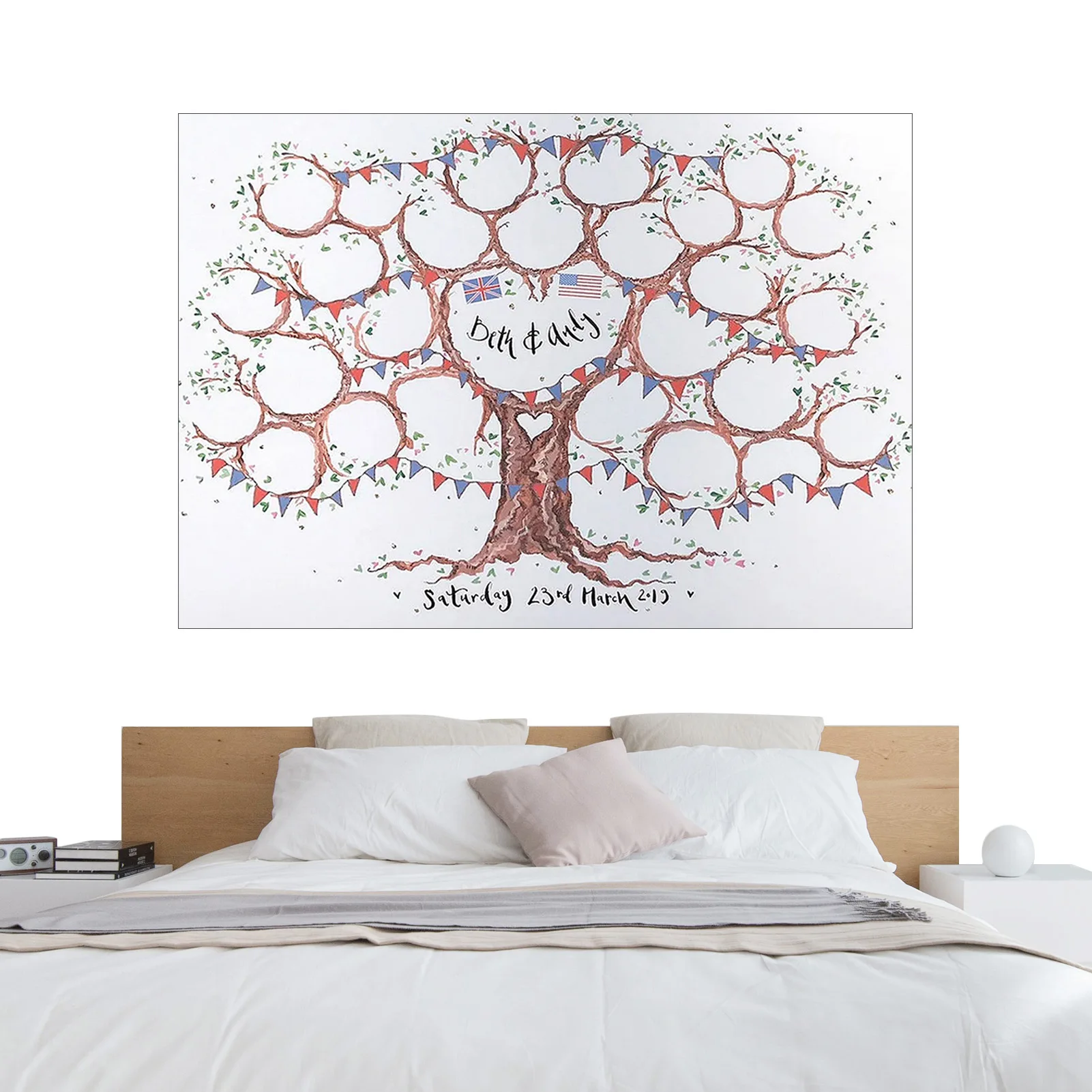 

Wedding Guest Book Decoration Fabric Signature Tree Sign-In Book For Party Birthday Personalized Baptism Event Party Decor