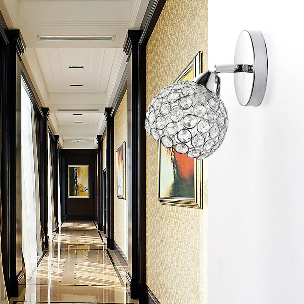 Скандинавский роскошный настенный светильник со стразами современный