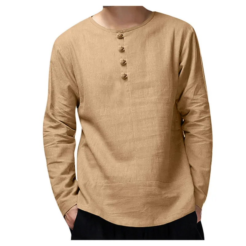 Новинка весна-осень 2021 Мужская футболка в китайском стиле Prowow с круглым вырезом и