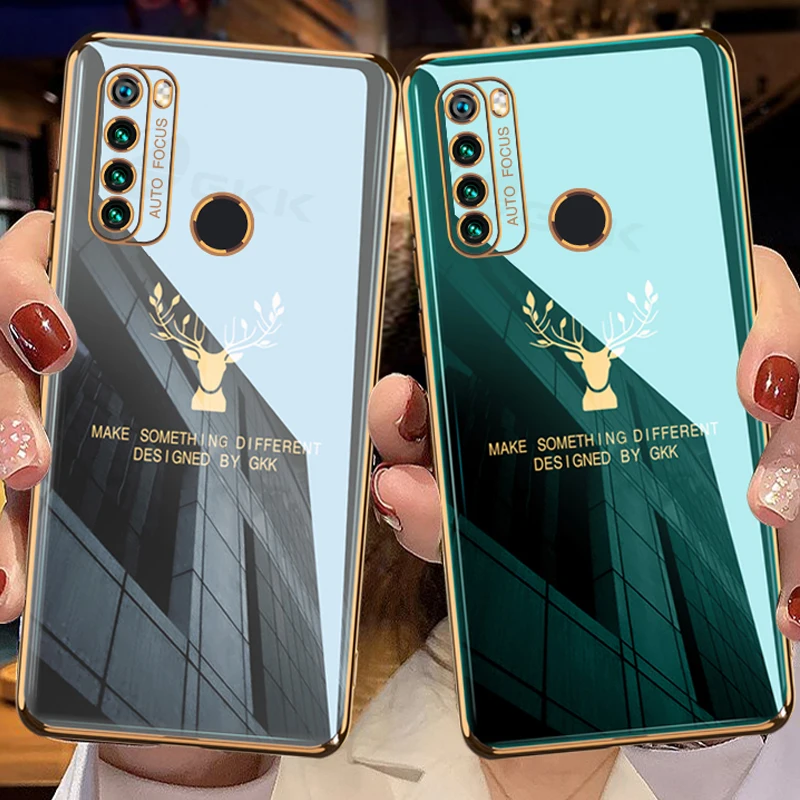 

GKK Luxury Plating Soft Case For Xiaomi Redmi K20 Note 8 9T Pro Anti-knock With Glass Cover For Xiaomi Redmi K20 Note 8 9T Pro