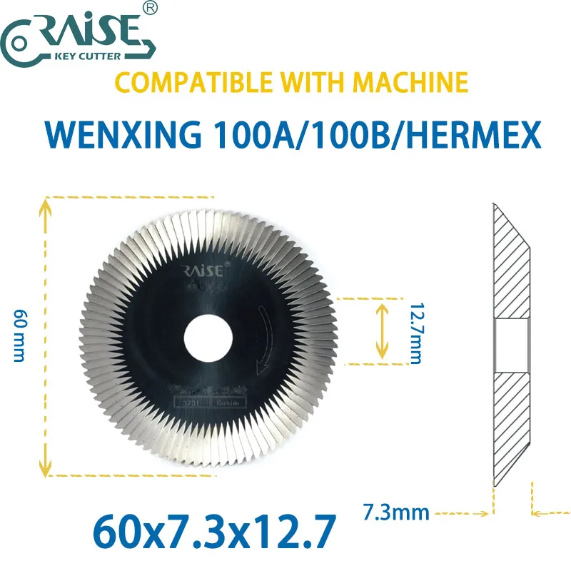 

Locksmith Tools Milling Cutter 0010 60x7.3x12.7 Saw Blade for Key Cutting Machine 100A 100B HERMEX