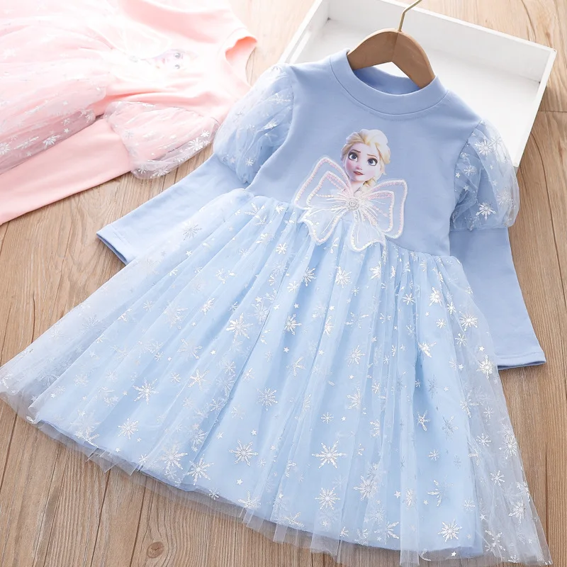 

Toddler Girl Princess Dress Long Sleeve Spring Autumn Dress for Baby Girl Dress with Sequins Lace Dress Elsa Dress