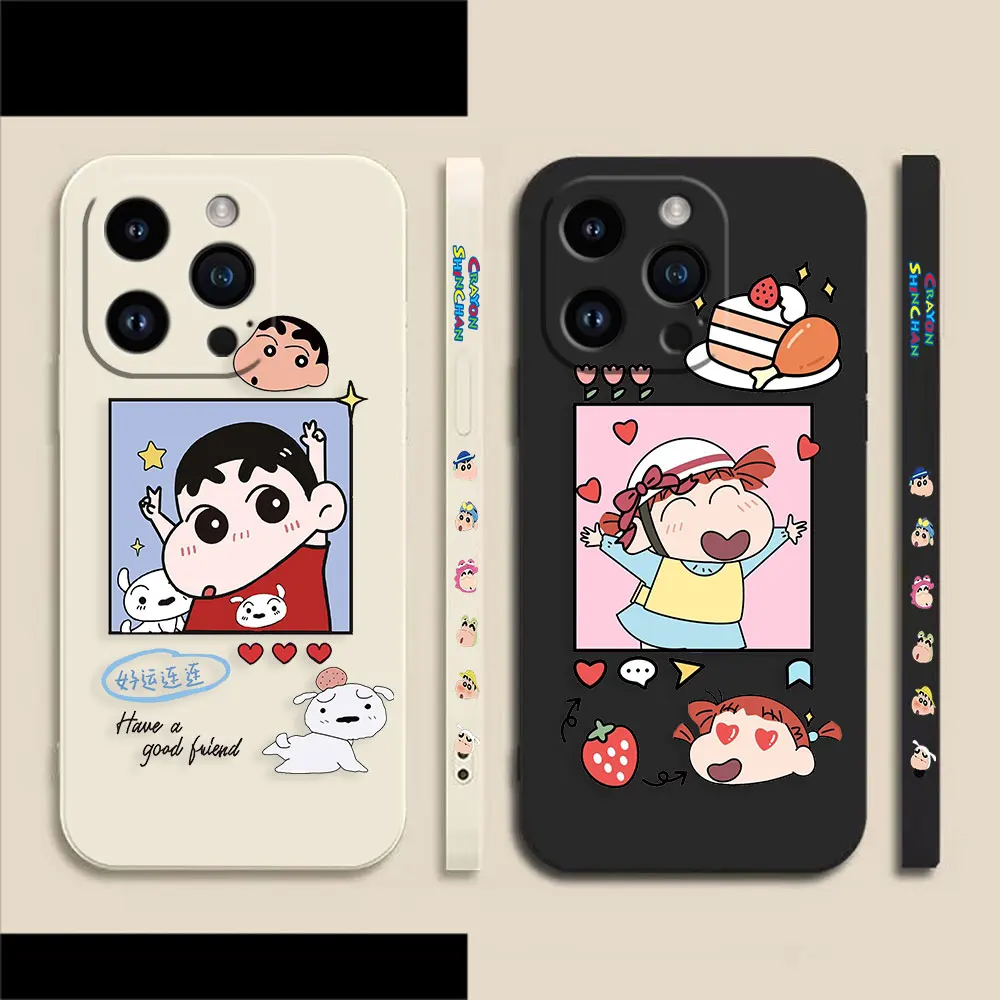 

C-Crayon S-Shin-Chan Sakura Tiannini Cartoon Case For iPhone Apple 14 13 12 11 Pro XS Max Mini X XR SE 7 8 6 6S Plus Funda Case