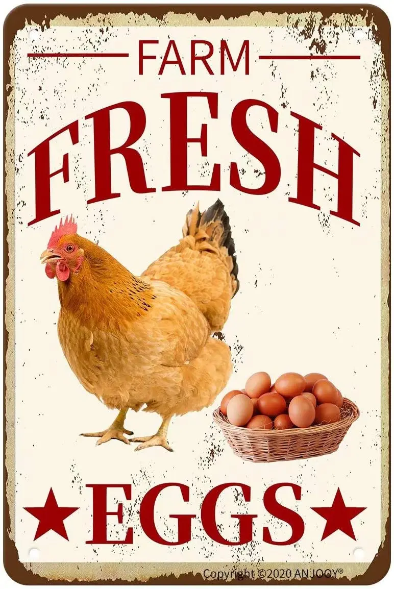 ANJOOY металлические жестяные знаки курица забавная кухня фермерский магазин рынок сельская ферма сарай супермаркет наружный Настенный декор искусство