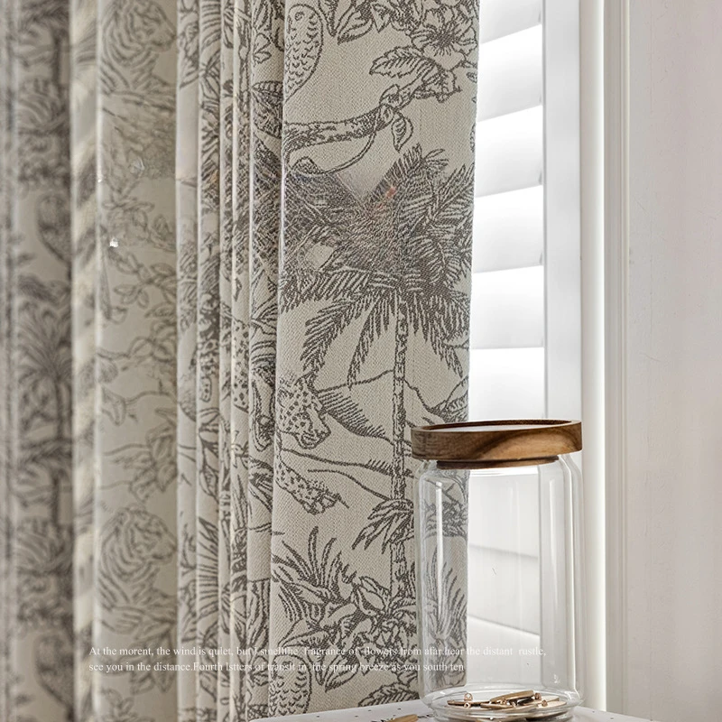 Французские элитные роскошные китайские шторы с антикварными животными и
