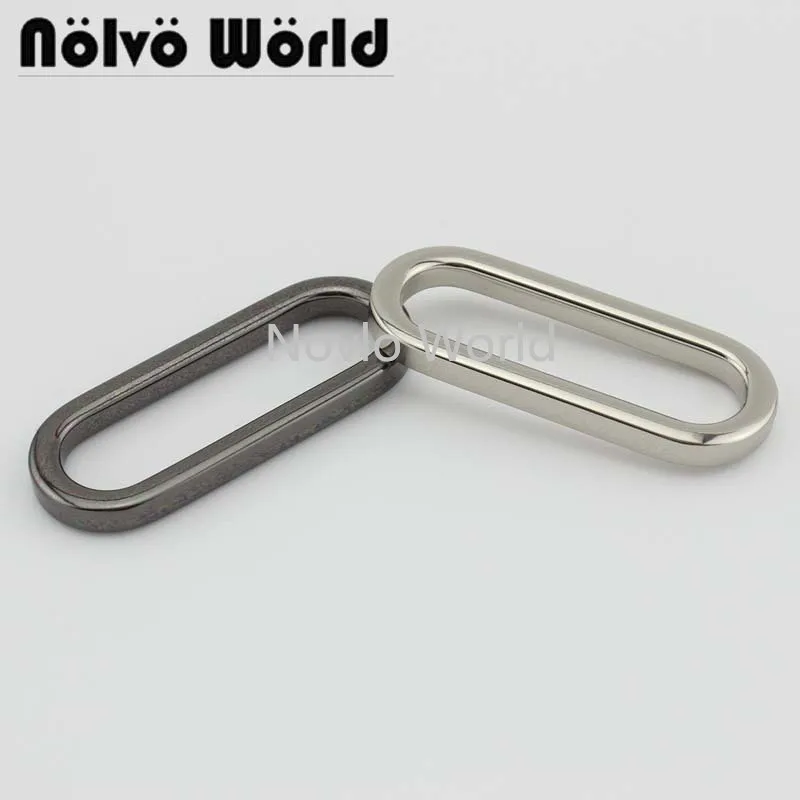 

20-100pcs 4 colors 38x10.8mm 1-1/2" metal oval ring for handbag die-casting adjust buckle hardware