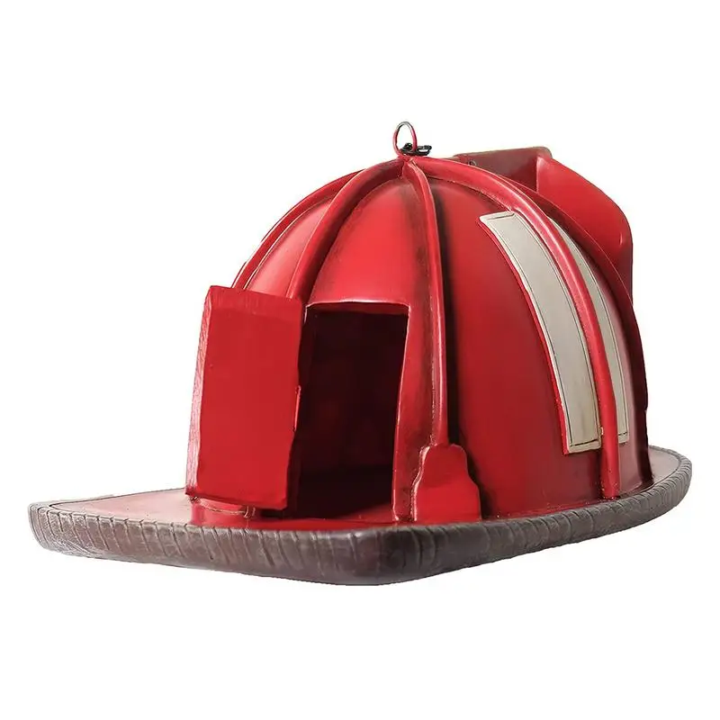 

Firefighter Hat Birdhouse Vintage-Style Firefighter Outdoor Decor Bird Houses For Outside Clearance Handmade Natural Bird House