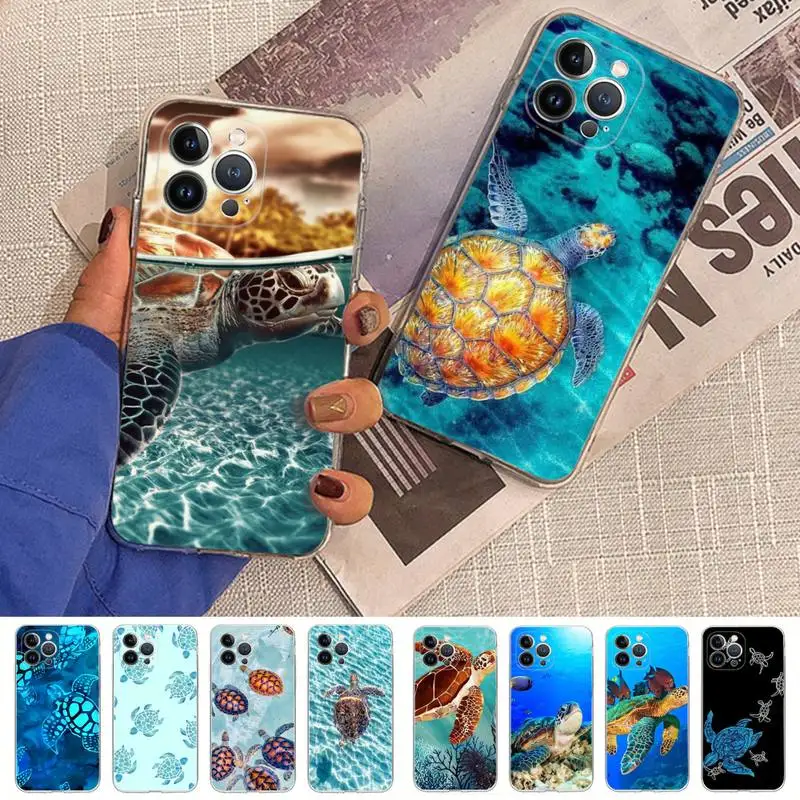 

Ocean Sea Turtle Phone Case Silicone Soft for iphone 14 13 12 11 Pro Mini XS MAX 8 7 6 Plus X XS XR Cover