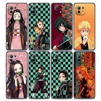 kimetsu no yaiba demon slayer anime phone case for xiaomi mi 11 11t 11x pro lite ne 12 poco x3 f3 m3 m4 nfc pro soft cover funda