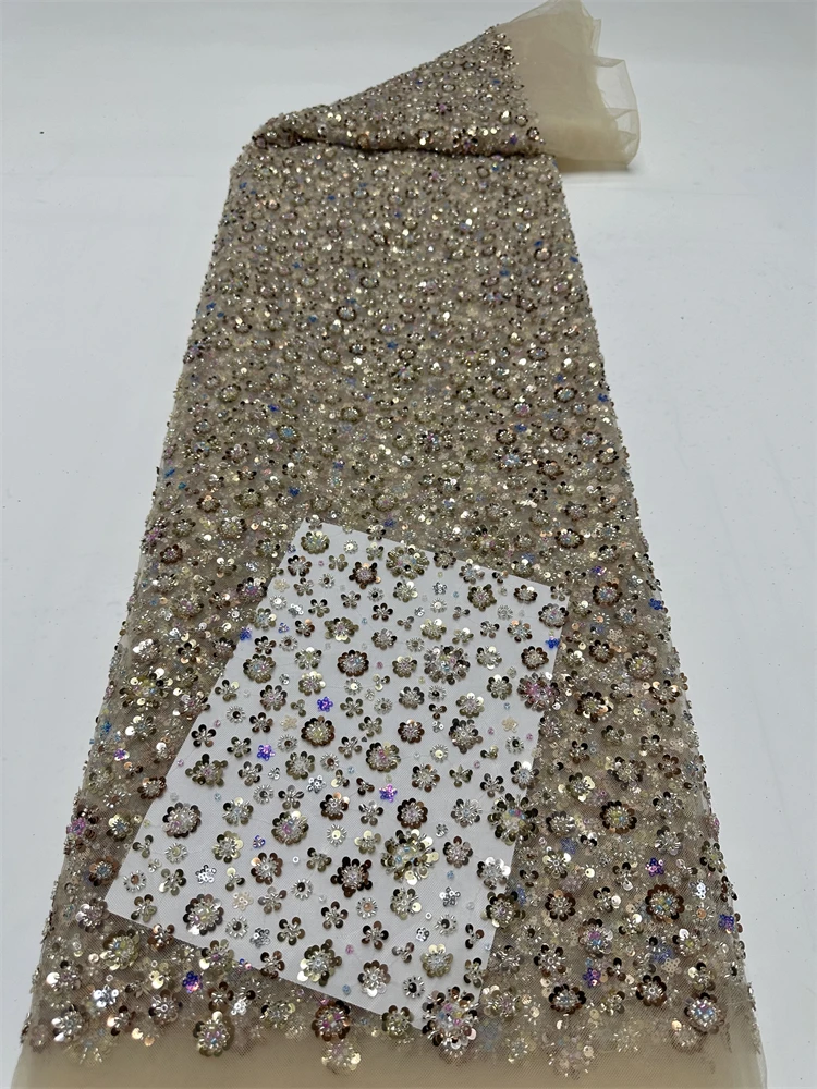 Африканские бусины тюль для жениха кружевная ткань 2024 Высококачественная