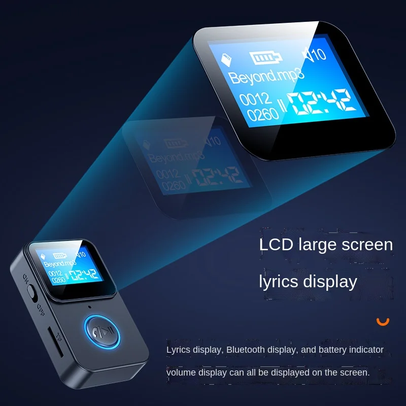 Новый адаптер аудиоприемника Bluetooth 5 0 MP3-плеер с экраном поддерживает