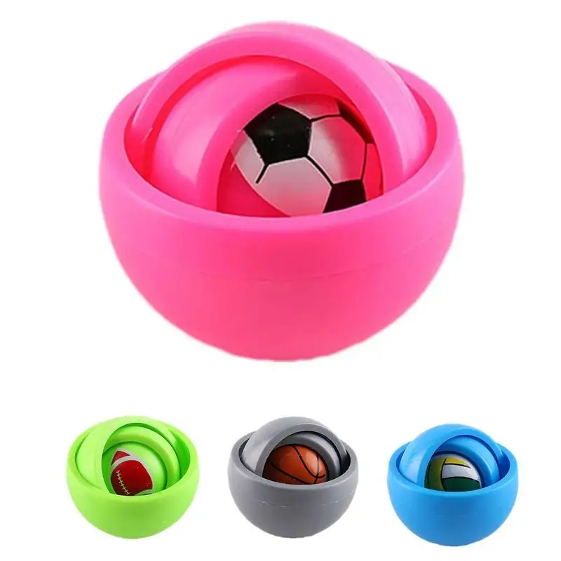 

Ball Toy Portable Multi-layer Rotation 3D Gyro Spinner Relieve Boredom Football Basketball Fingertip Decompression Toy