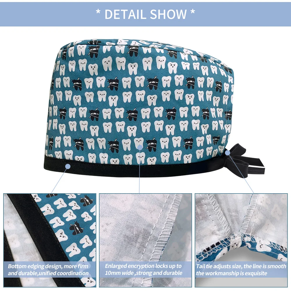 Шапка хирургическая с принтом скелета для мужчин и женщин модная эластичная