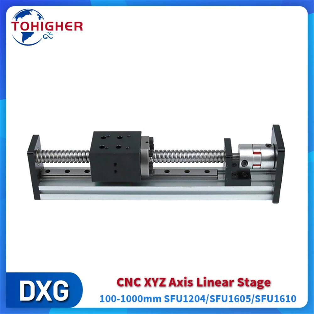 100-1000mm Stroke Electric Sliding Table CNC 3D Printer Linear Guide Stage Rail SFU1204 1605 1610 Ballscrew XYZ XZ Axis
