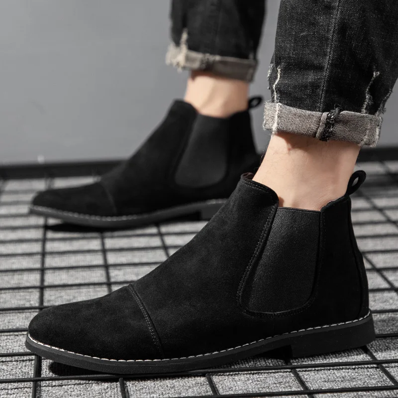 

Comfortable Pointed Toe Overwear Dress Shoes Men's Chelsea Boots Fashion Suede Casual Pointed Toe Men's Shoes S14500-S14518