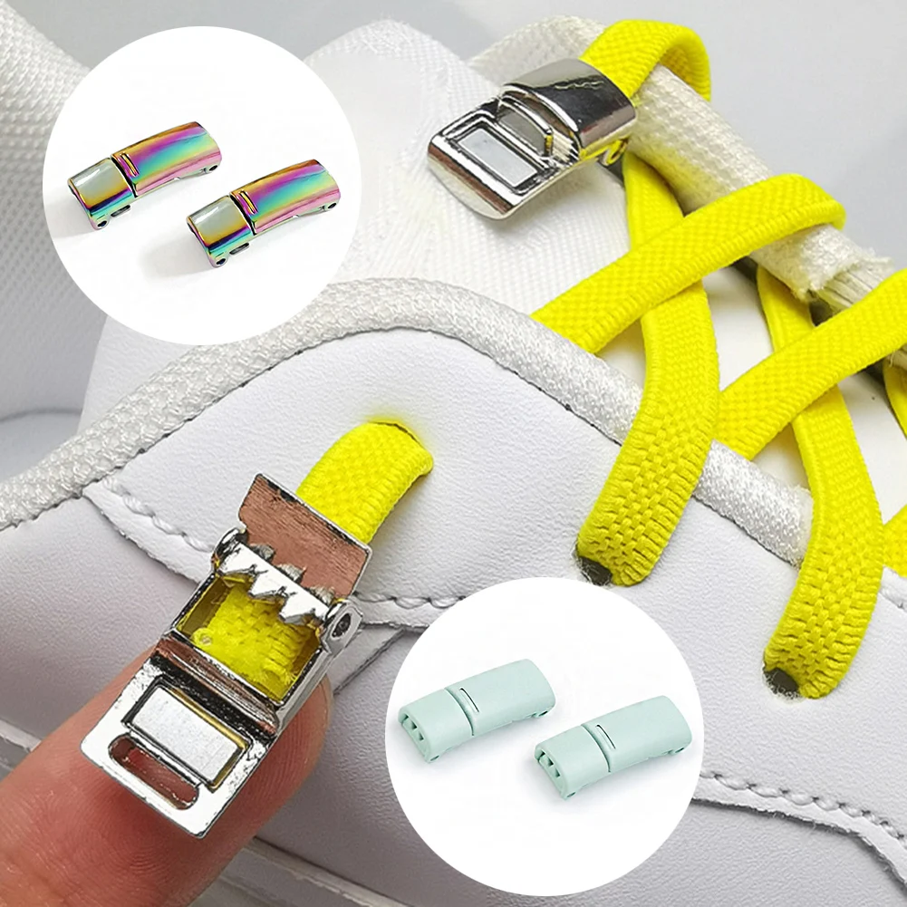 

1Pair Thick Magnetic Shoelace Buckle Lock Quick Tie Less Lace No Need Tie Shoelaces Elastic No Tie Lazy Shoe Laces Buckle