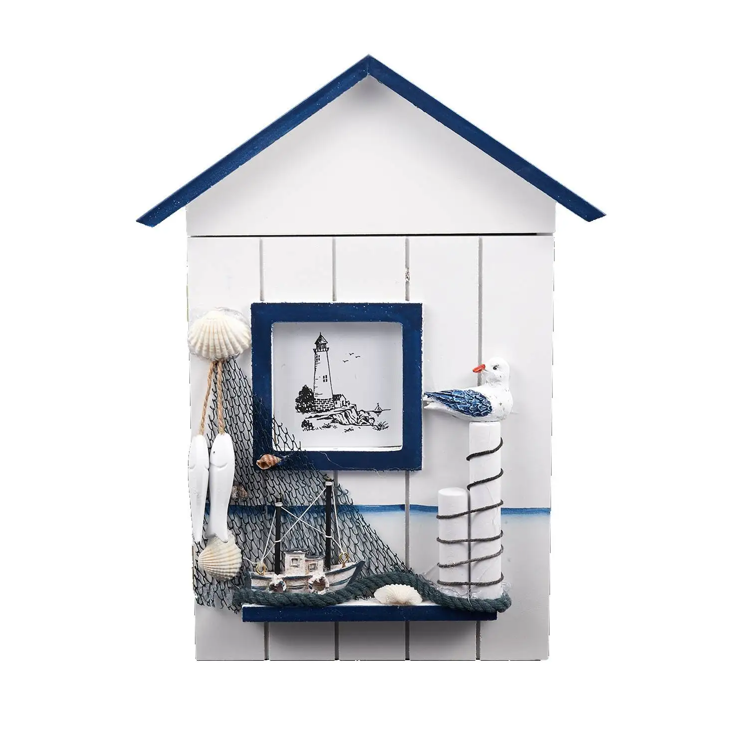 

Держатель для ключей в средиземноморском стиле настенный деревянный ящик для хранения