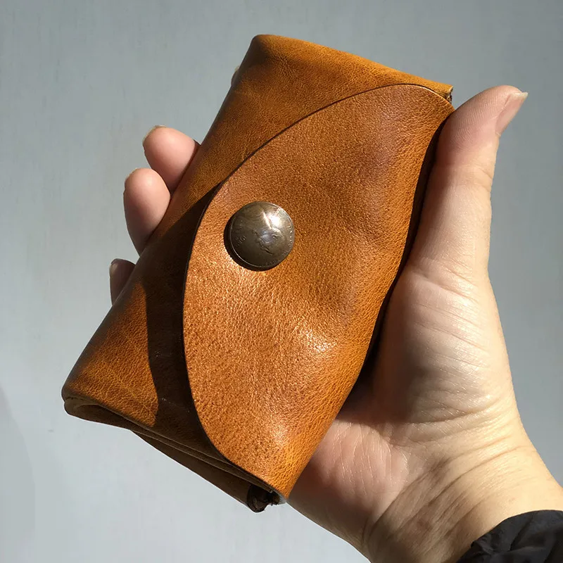 

Fashion luxury organizer genuine leather men women small coin purse casual designer soft natural real cowhide handmade wallet