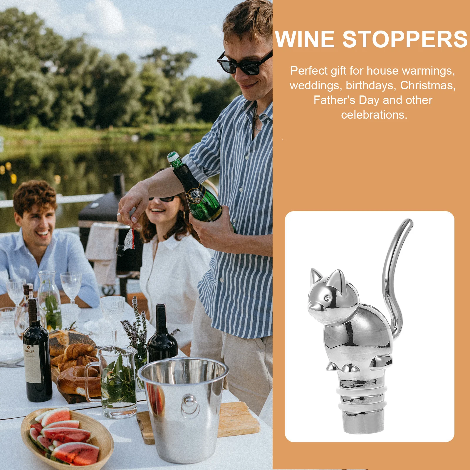 Пробка для бутылки с изображением кота сплав декоративная новинка барная посуда