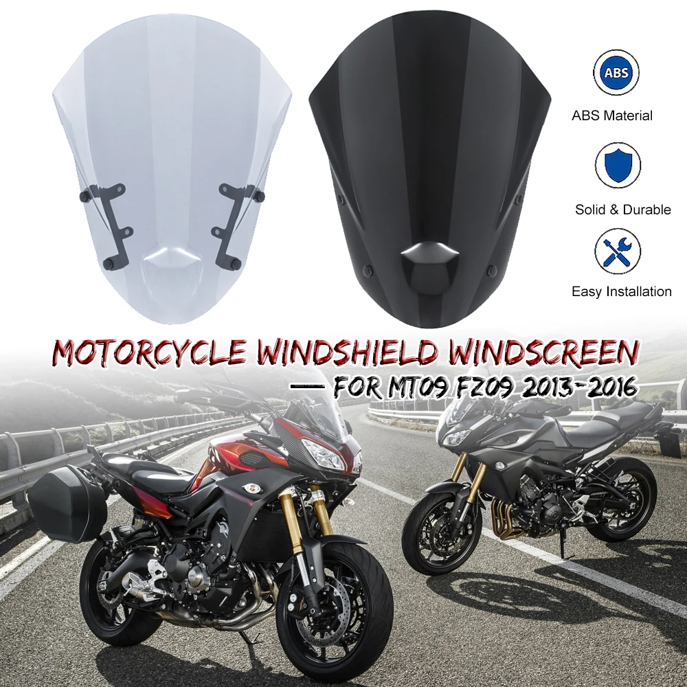 

Windshield For Yamaha MT09 MT-09 FZ09 FZ-09 MT FZ 09 2013 2014 2015 2016 Motorcycle ABS Windscreen Wind Deflectors With Bracket