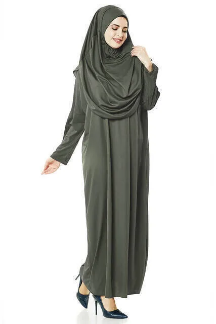 IQRAH One-Piece Prayer Gown-Khaki-5015 & Prayer Rug & Zikirmatik-Triple Suit