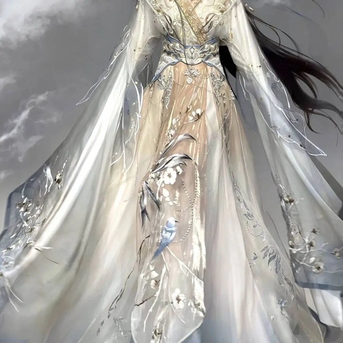 Женская вышивка Hanfu Ji Yue Yao Guang Wei Jin Feng