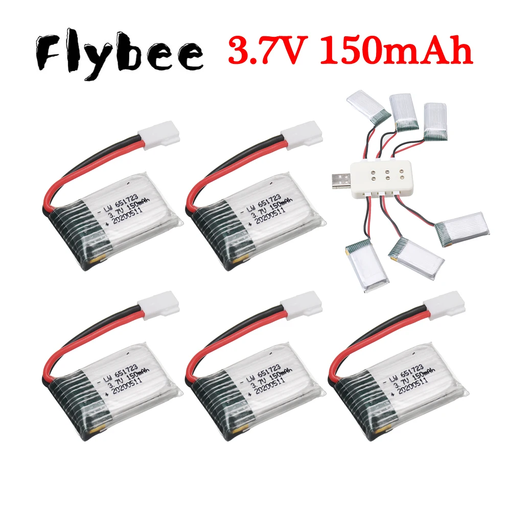 

3,7 в 150 мАч литий-полимерный аккумулятор/зарядное устройство 6 в 1 для H8 Syma x2 Nihui U207 Eachine E010 аксессуары для радиоуправляемого вертолета дрона кв...