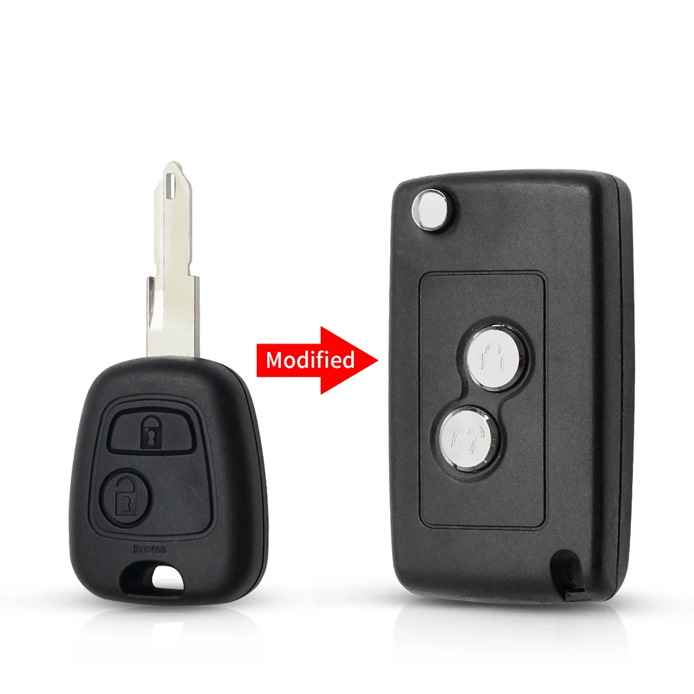 

Модифицированный раскладной складной чехол KEYYOU для автомобильного ключа-пульта для Peugeot 106 107 206 207 306 307 406 407 для Citroen C1 C2 C3