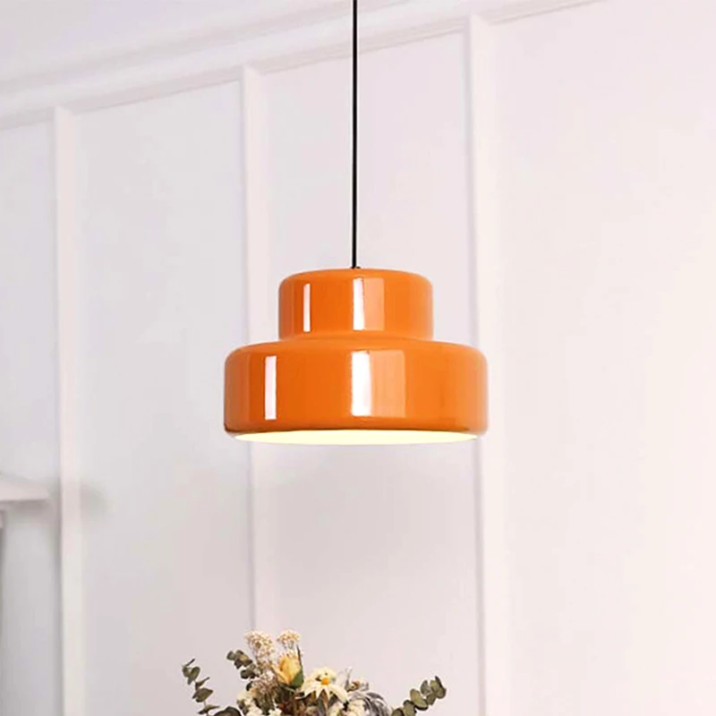 

Retro Orange LED Chandelier Restaurant Hanglamp Nordic Designer Dining Table Lamp Bar Table Lamp Medieval Coffee Shop Lamp