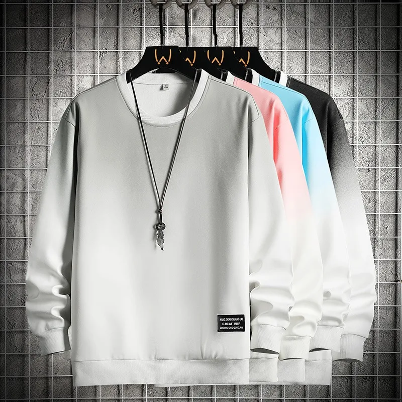 

Spring Mens Casual Sweatshirts Harajuku Solid Color New Fashion Tops Male O-Neck Pullover Sweatshirt Hoodies Hip Hop Streetwear