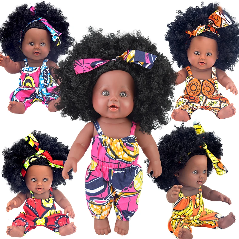 Кукла реборн черная афро фиолетовая толстая, 30 см, 12 дюймов, 2022
