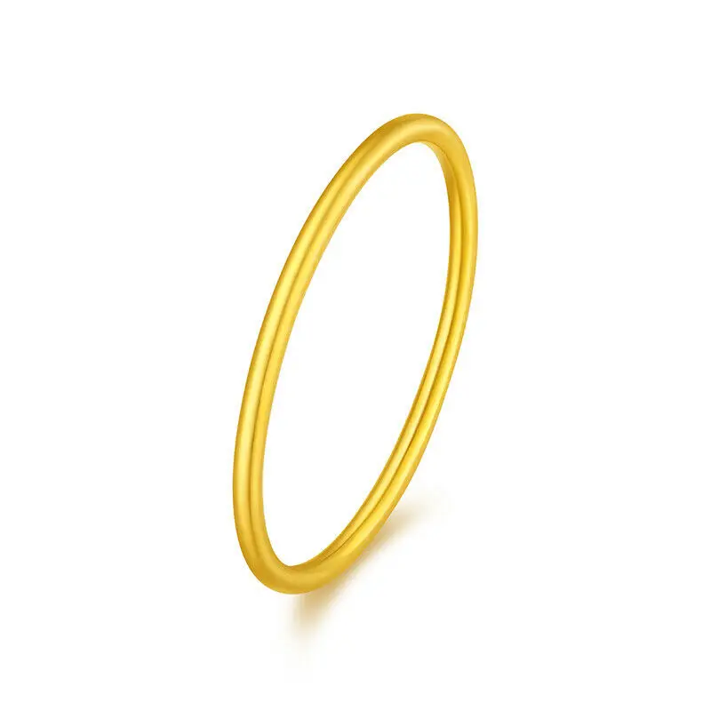 

1PCS Pure 999 24K Yellow Gold Ring For Women 3D Hollow Thin Polish Surface Rings 5-8