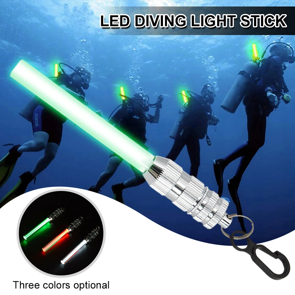 

Diving Light Battery Powered LED Scuba Diving Light Stick Constant On 300ft Waterproof Underwater Light with Hanging Hook New