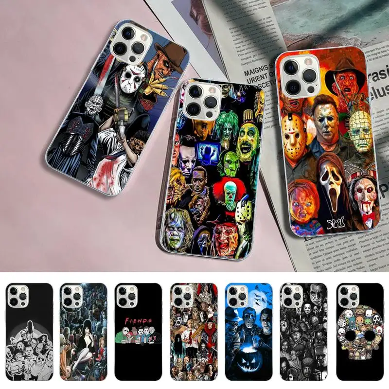 

Horror characters collection Phone Case for iPhone 11 12 13 Mini Pro Max 8 7 6 6S Plus X 5 SE 2020 XR XS Case shell