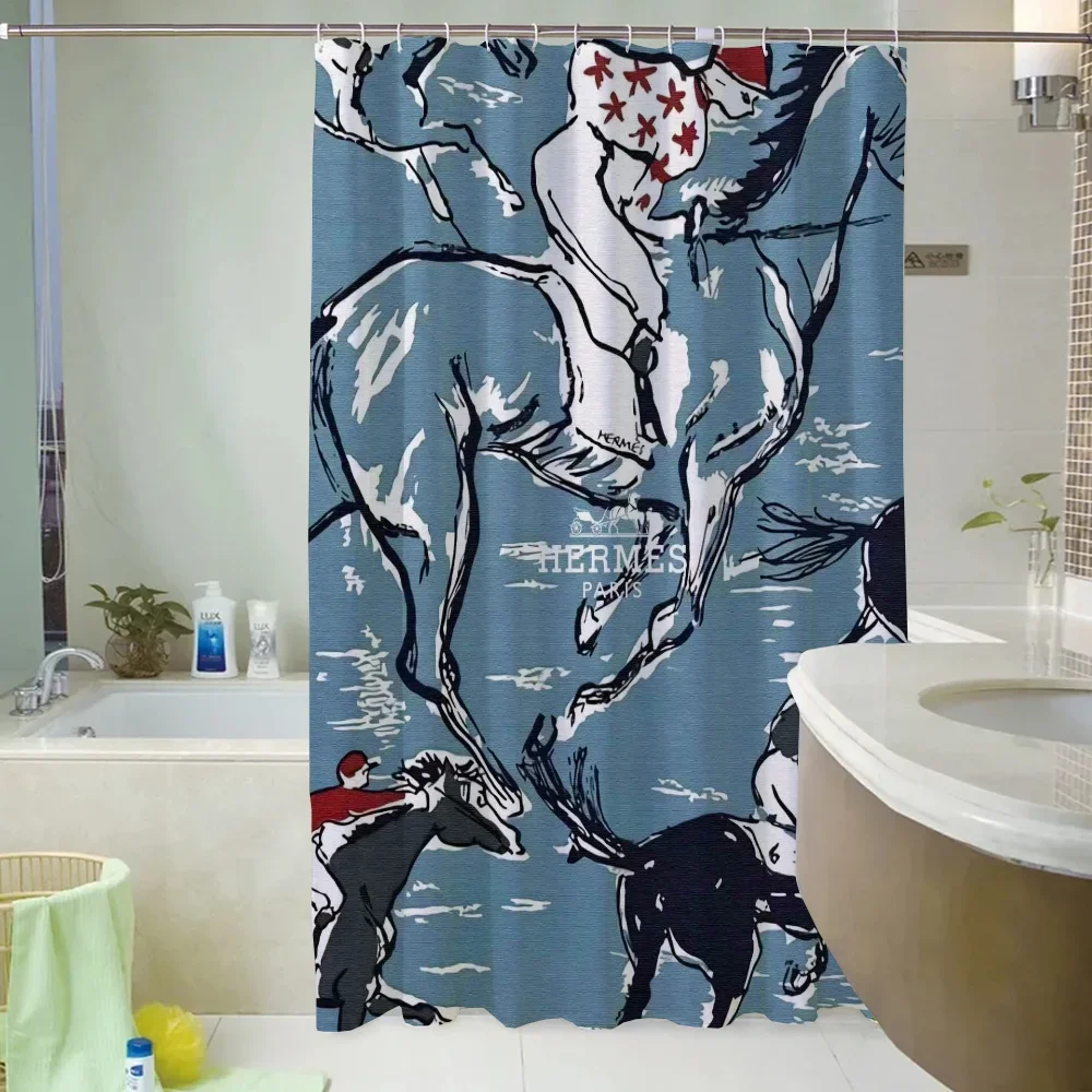 Занавеска для душа Harmaes современный стиль полосатый узор экологически чистый