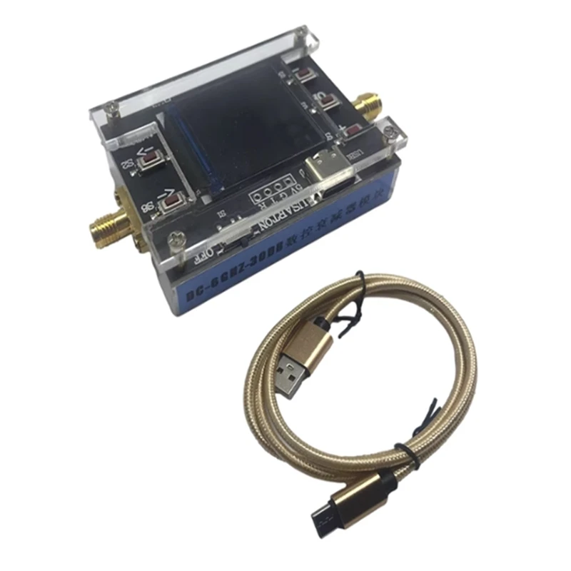 

Dc-6G цифровой программируемый аттенюатор 30 дБ шаг 0,25 дБ Tft дисплей Cnc внешняя поддержка связи