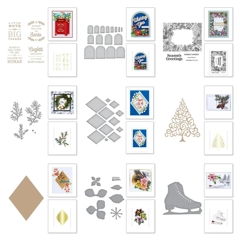 

Christmas Word Cutting Die And Silicone Seal For Album Scrapbooking Material Crafts Stencils Supplies Making Card 2022 New