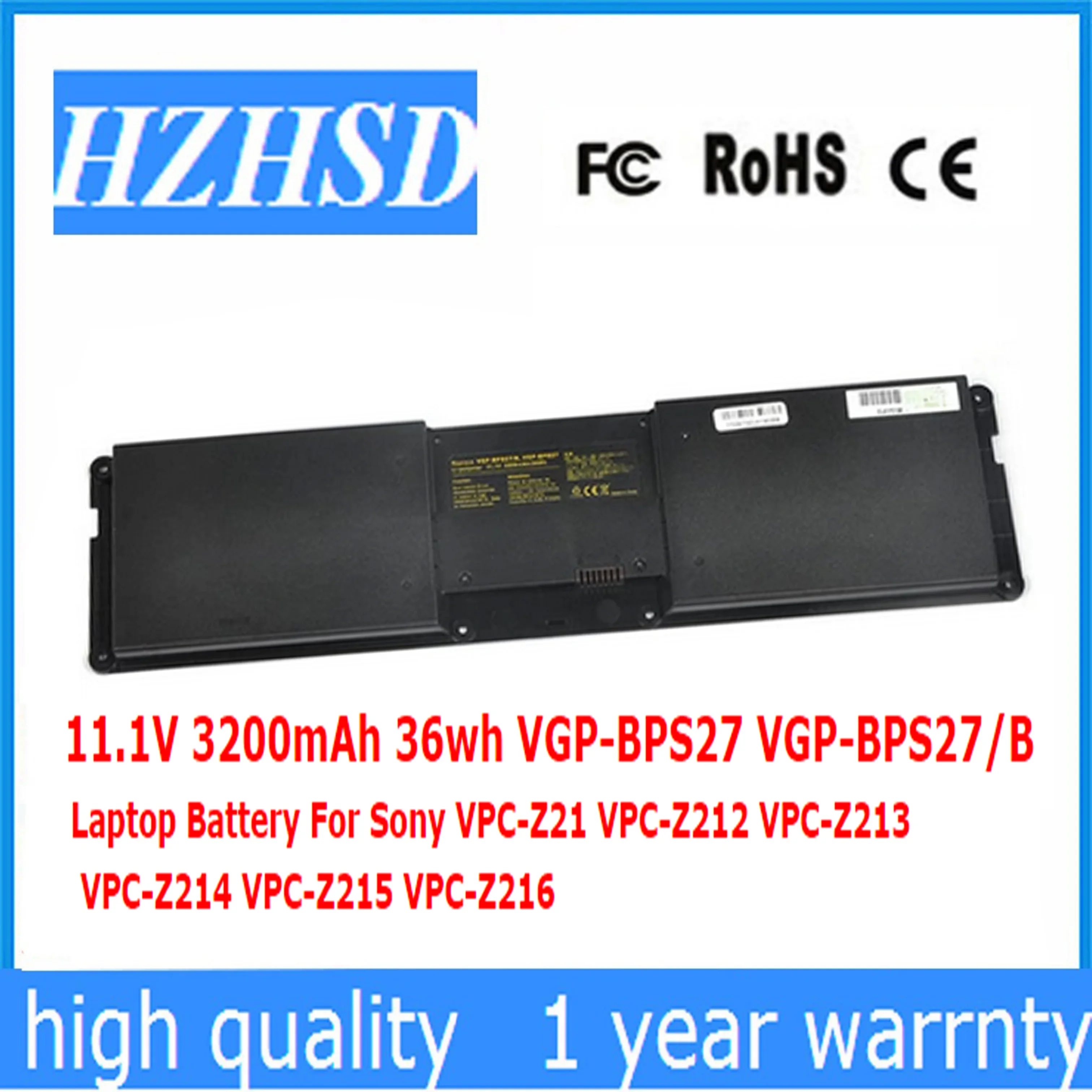 11 1 В 3200 мАч 36 Втч VGP-BPS27 VGP-BPS27/B аккумулятор для ноутбука Sony VPC-Z21 VPC-Z212 VPC-Z213 VPC-Z214 VPC-Z215